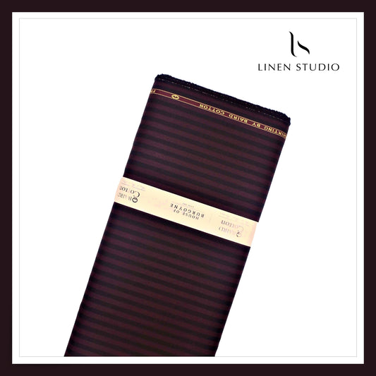 100% Finest Giza Cotton Shirting by Burgoyne - Gondola Awning Stripes (NEW)