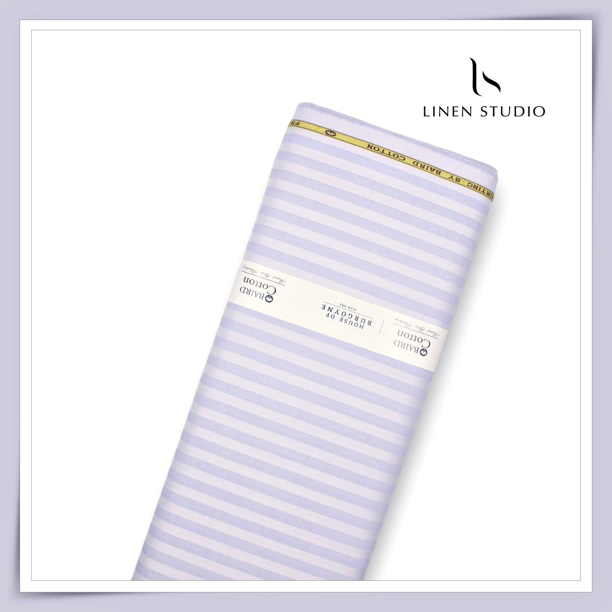 100% Finest Giza Cotton Shirting by Burgoyne - Lavender Stripes (NEW)