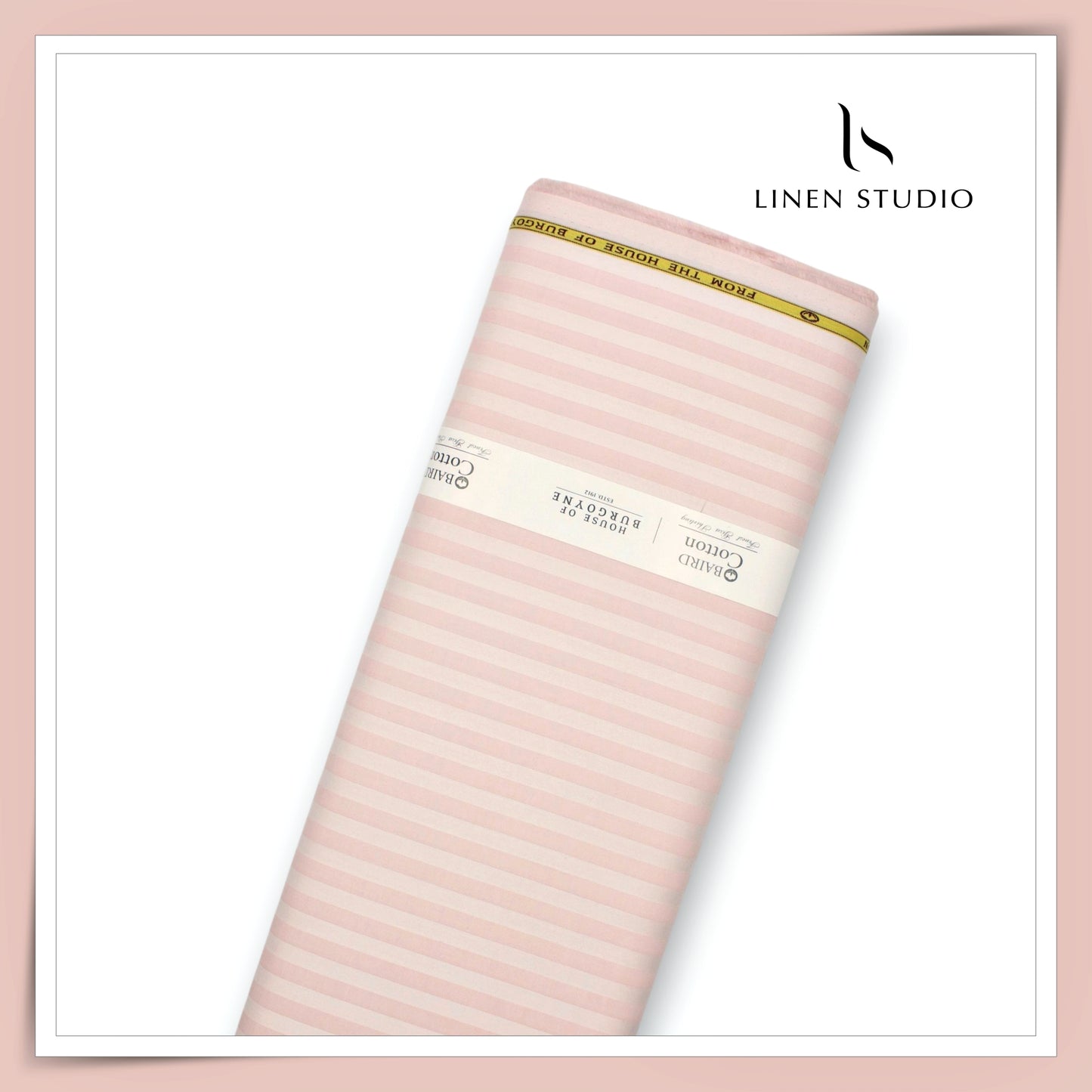 100% Finest Giza Cotton Shirting by Burgoyne - Rose Gold Stripes (NEW)