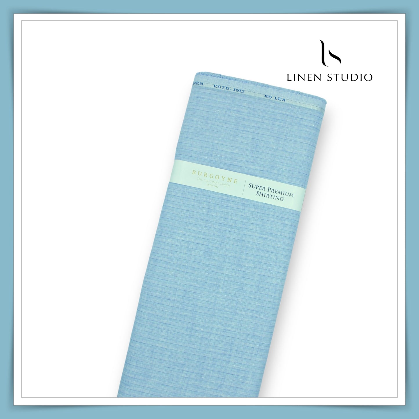 80 Lea Premium Shirting by Burgoyne - Glacier Blue Stripes (NEW)