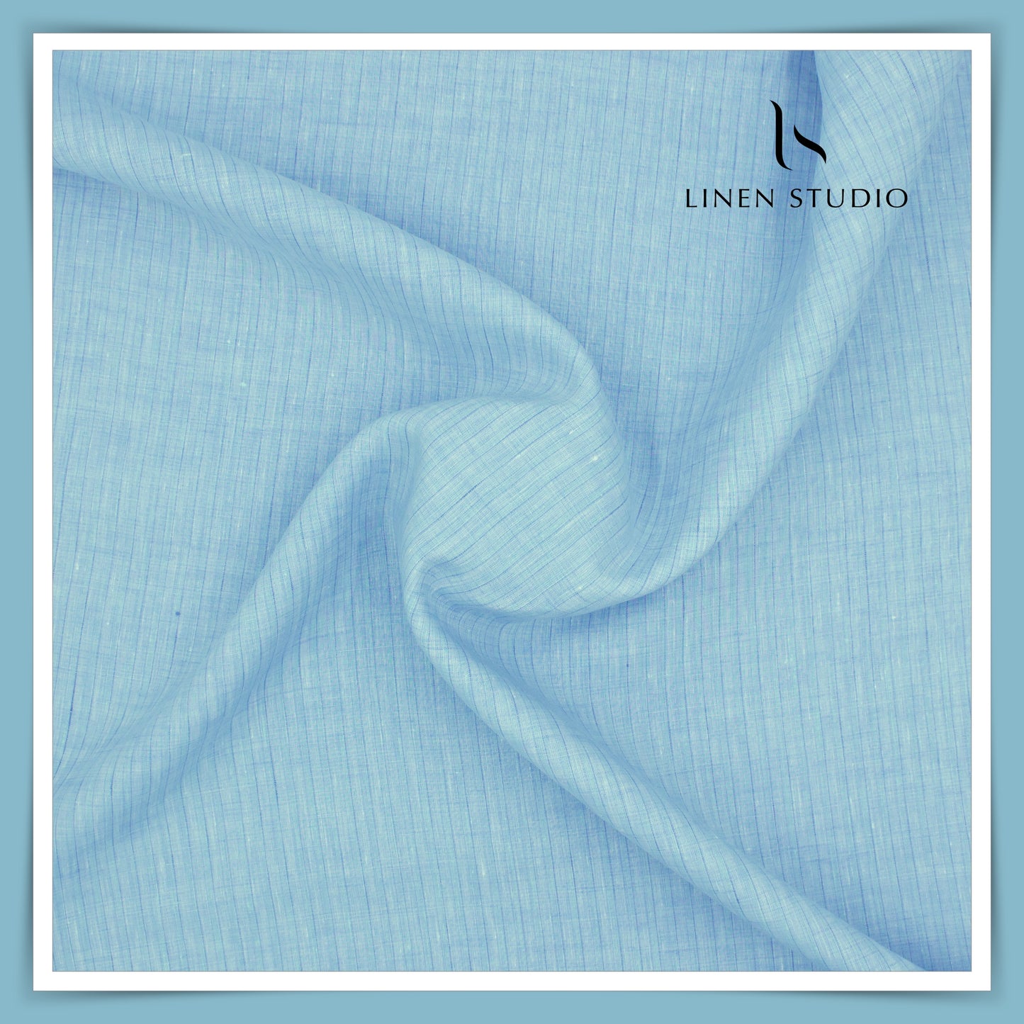 80 Lea Premium Shirting by Burgoyne - Glacier Blue Stripes (NEW)