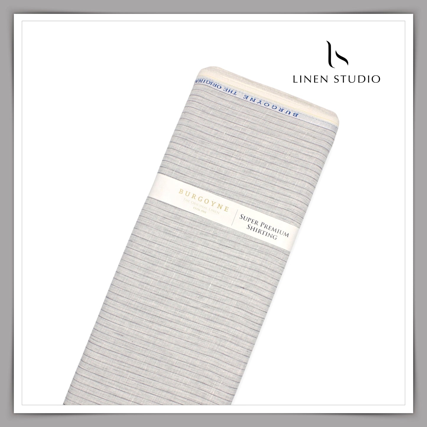 80 Lea Premium Shirting by Burgoyne - Grey Stripes (NEW)