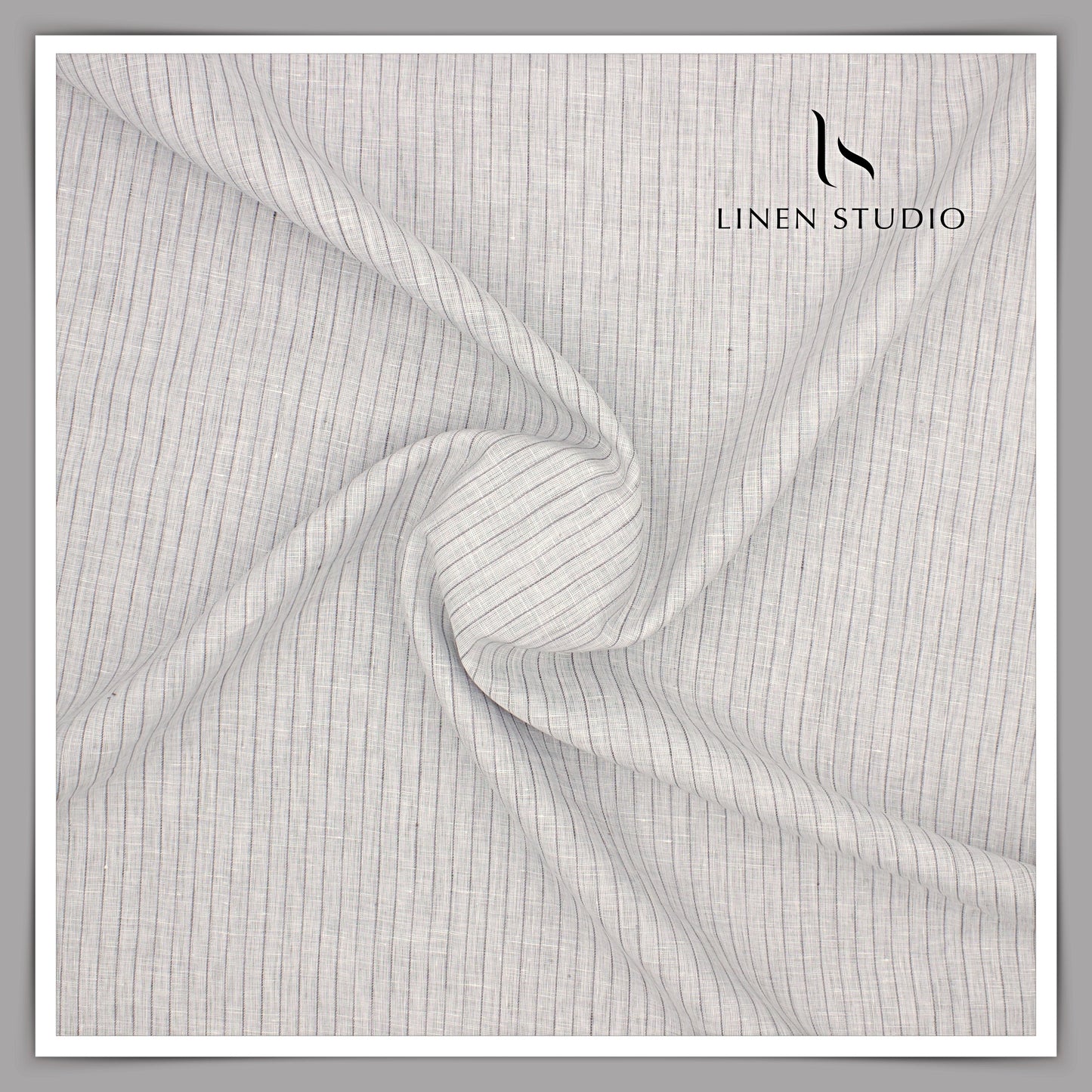 80 Lea Premium Shirting by Burgoyne - Grey Stripes (NEW)