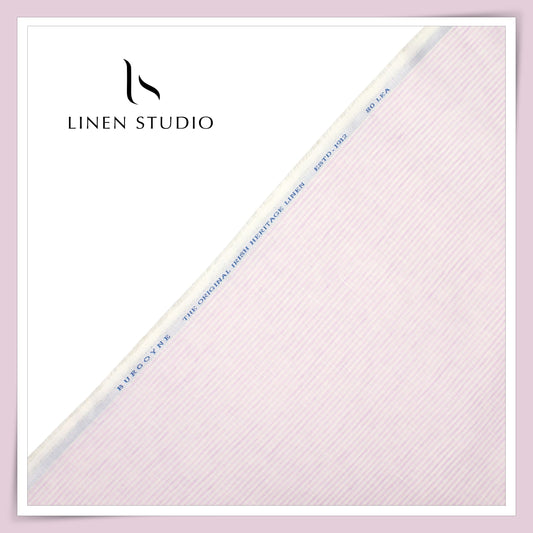 80 Lea Premium Shirting by Burgoyne - Classy Perfect Pink Stripes (NEW)