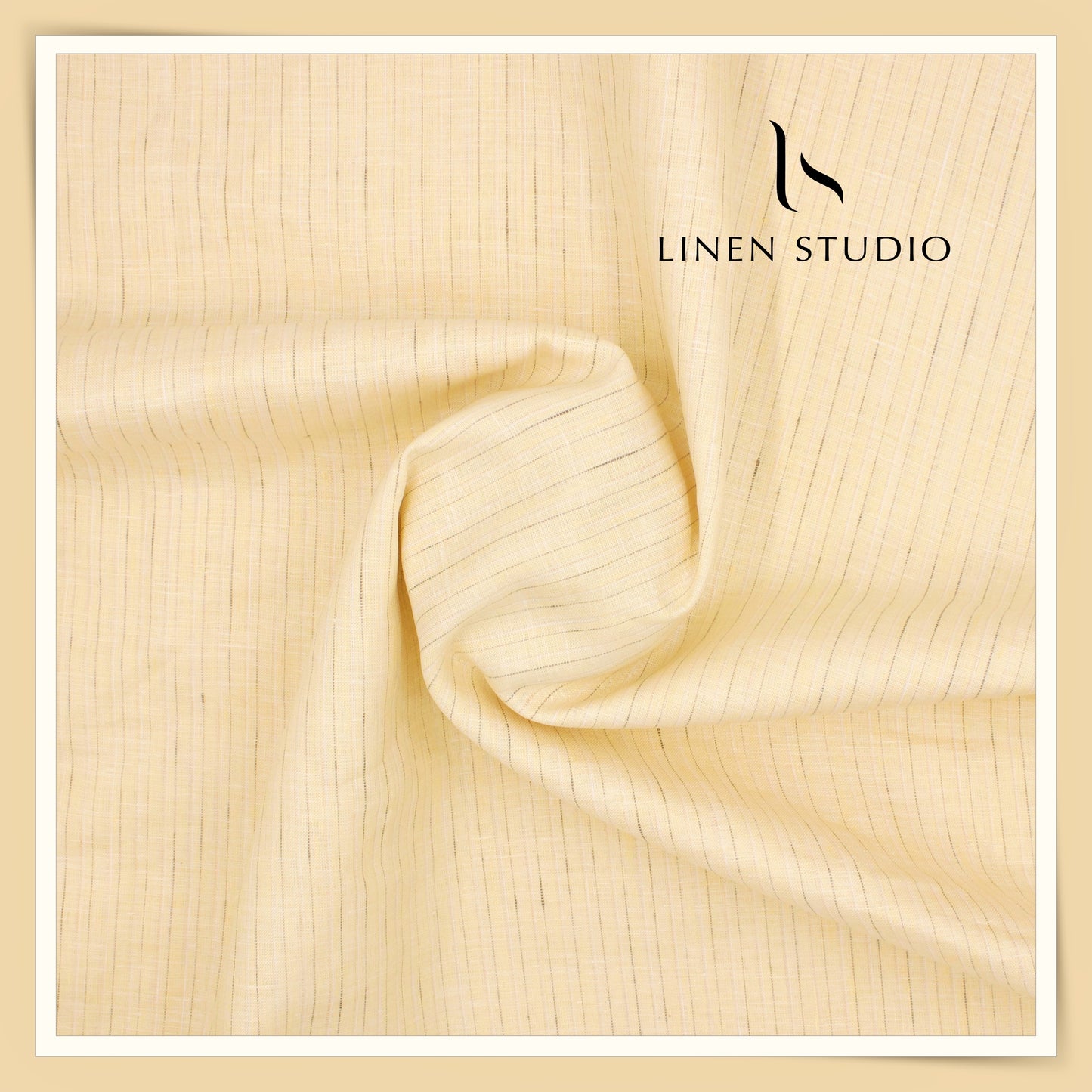 Burgoyne 80 Lea Luxury Shirting - Light Tan with Stripes
