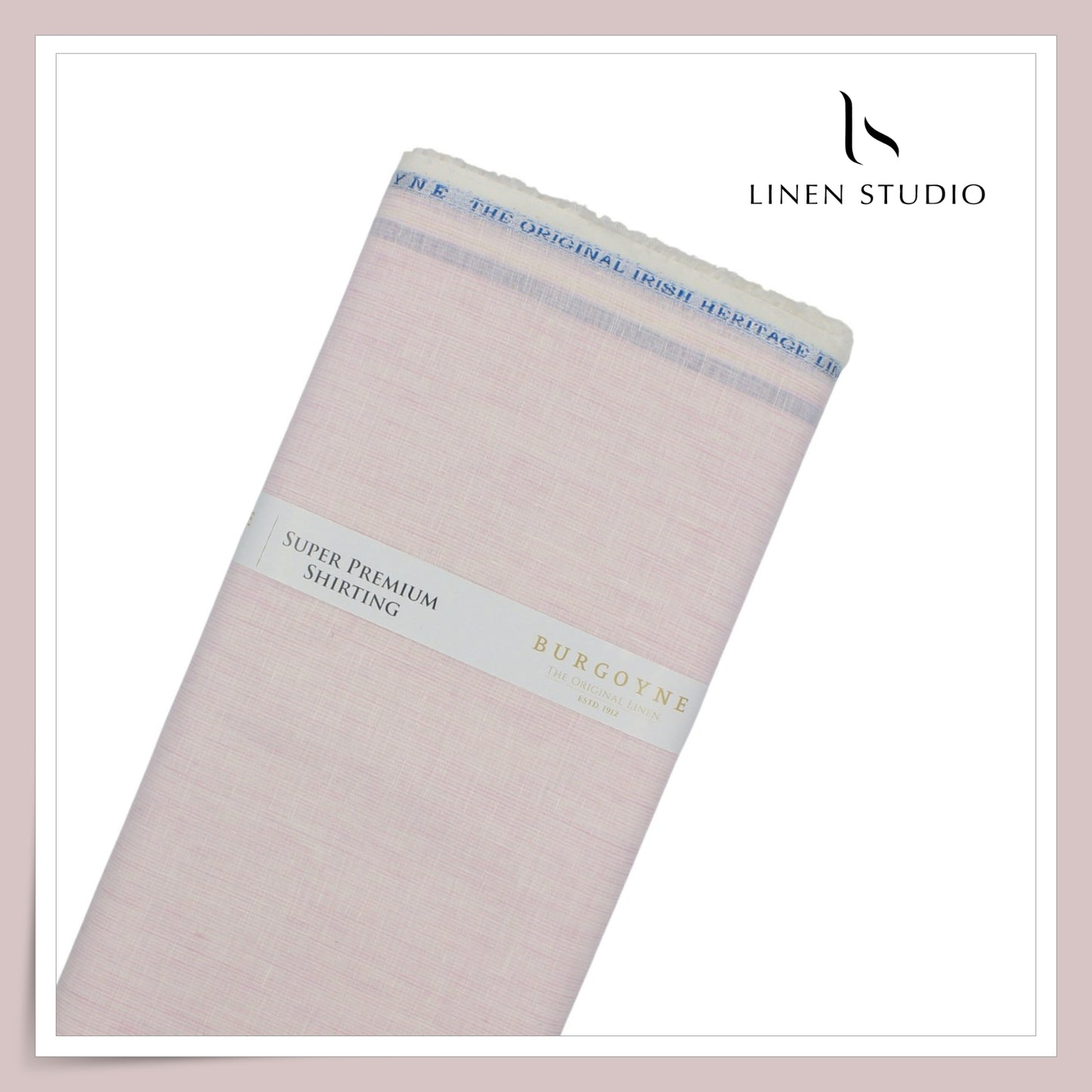 80 Lea Premium Shirting by Burgoyne - Soft Pink Thin Stripes (NEW)