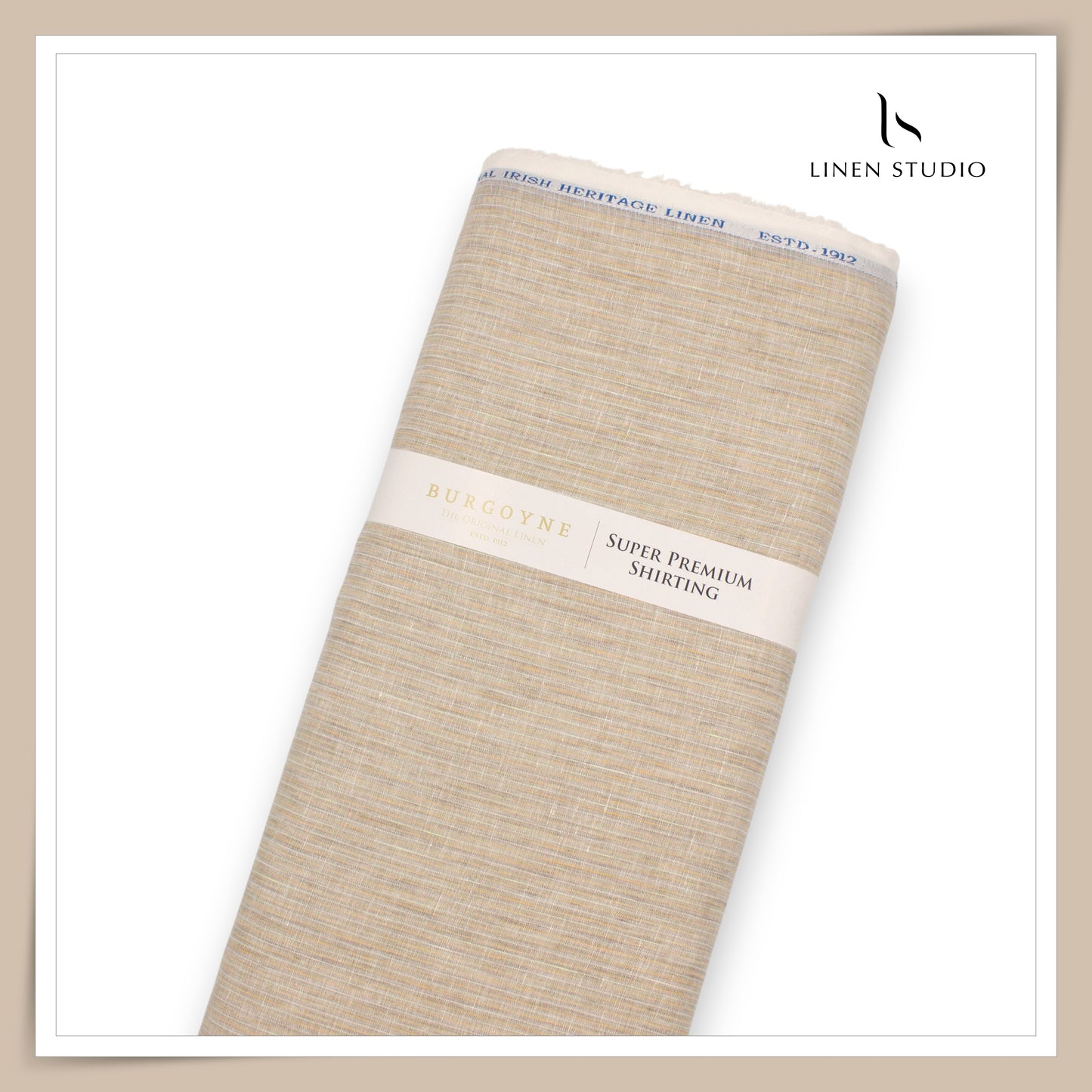 80 Lea Pure Linen Premium Shirting by Burgoyne - Beautiful Sober Stripes (NEW)