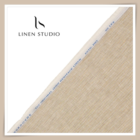 80 Lea Pure Linen Premium Shirting by Burgoyne - Beautiful Sober Stripes (NEW)