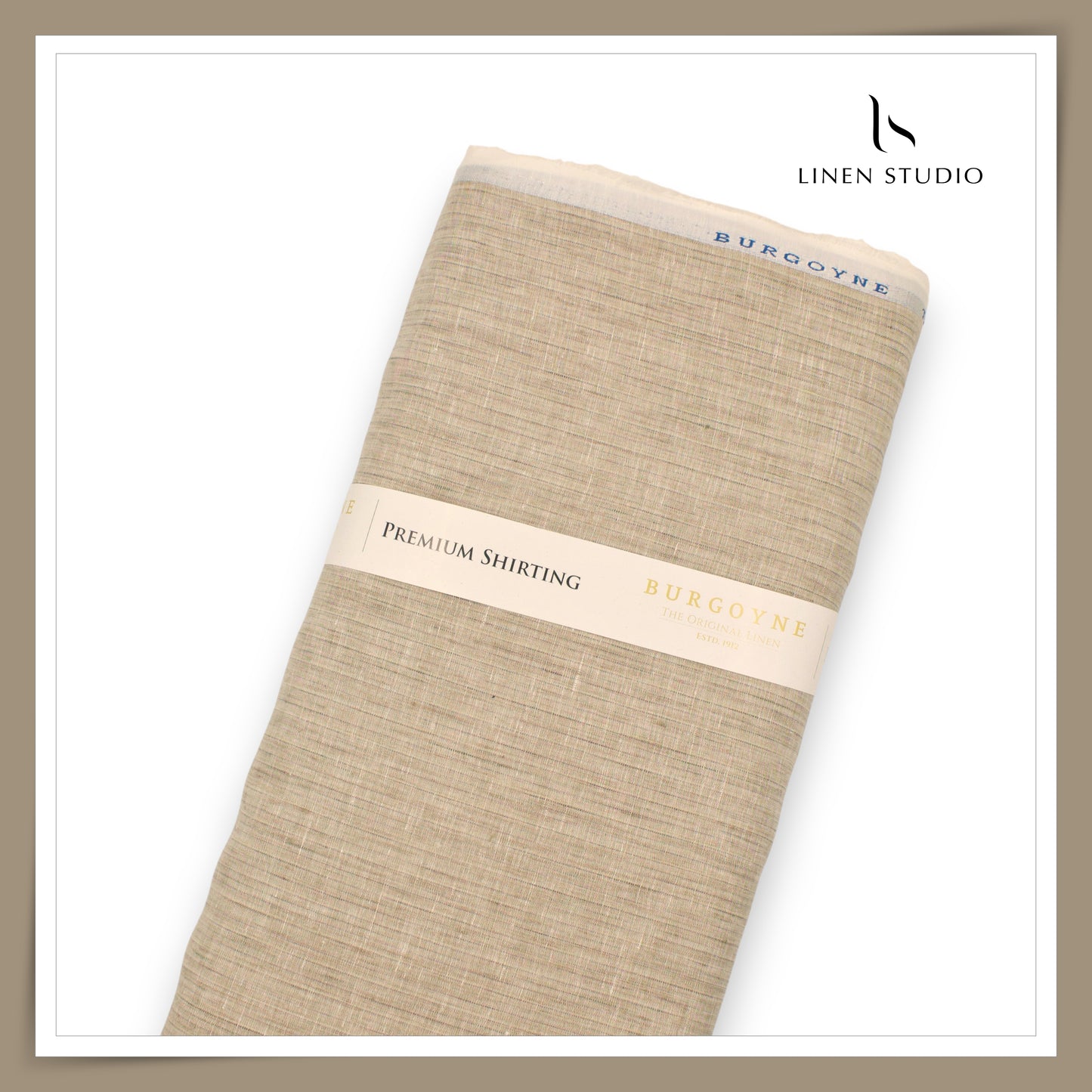 80 Lea Pure Linen Premium Shirting by Burgoyne - Beautiful Natural Stripes (NEW)