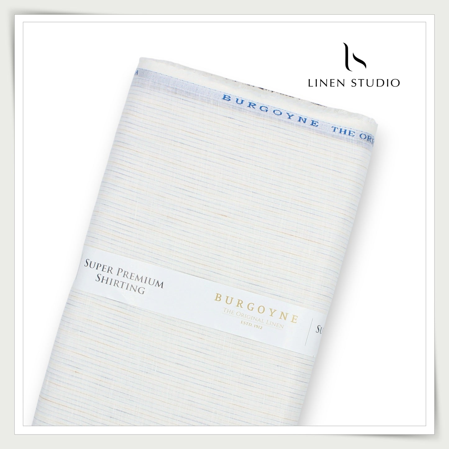 Burgoyne 80 Lea Luxury Shirting - White with multi colored Stripes