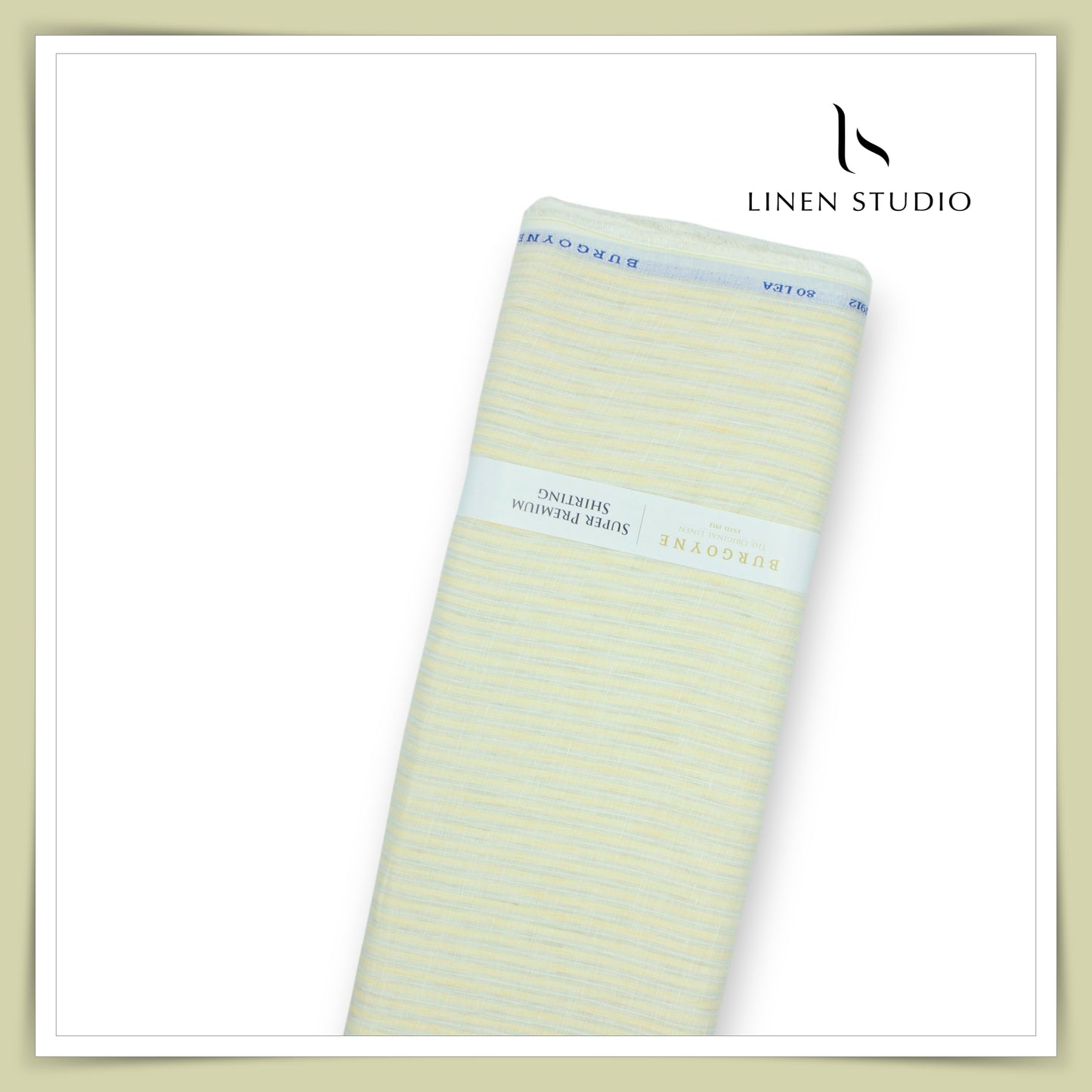80 Lea Premium Shirting by Burgoyne - Lemon Yellow Stripes (NEW)