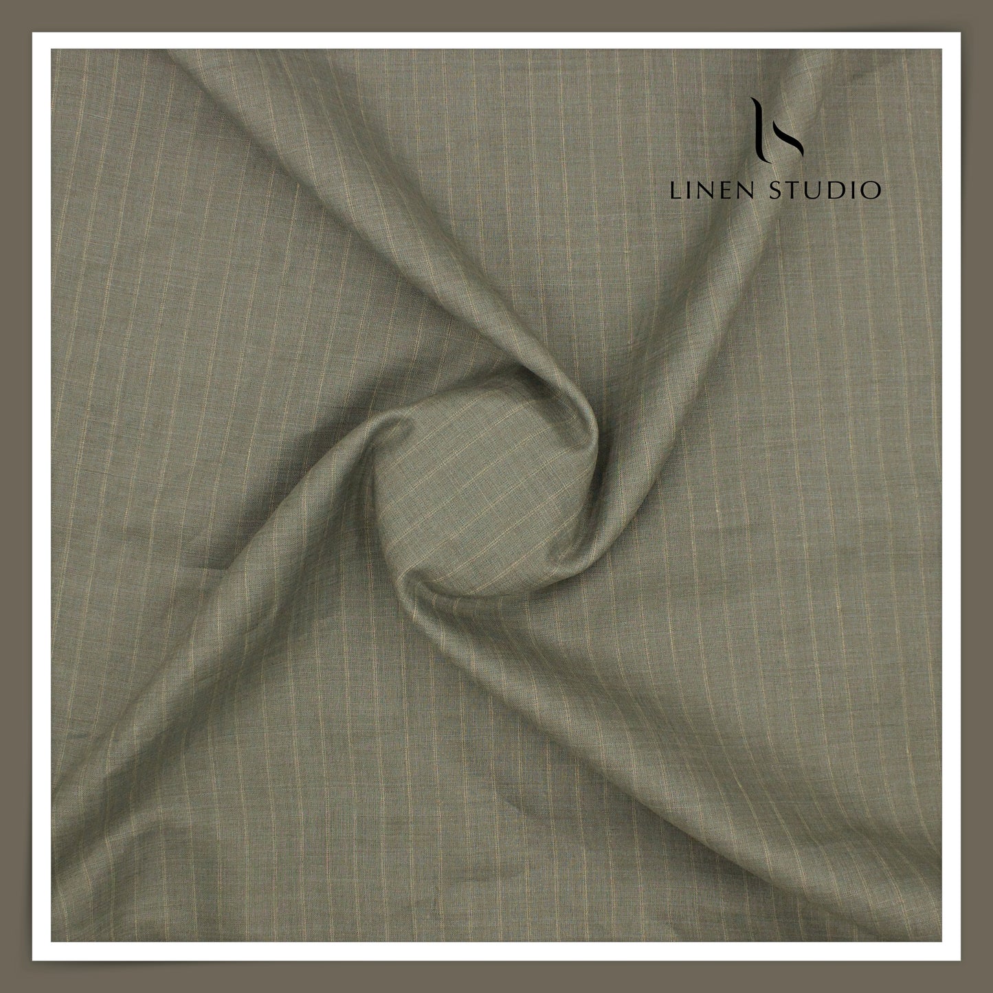 80 Lea Premium Shirting by Burgoyne - Pale Green Stripes (NEW)