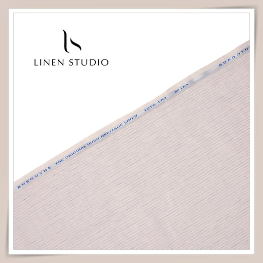 80 Lea Premium Shirting by Burgoyne - Pastel Pink Stripes (NEW)