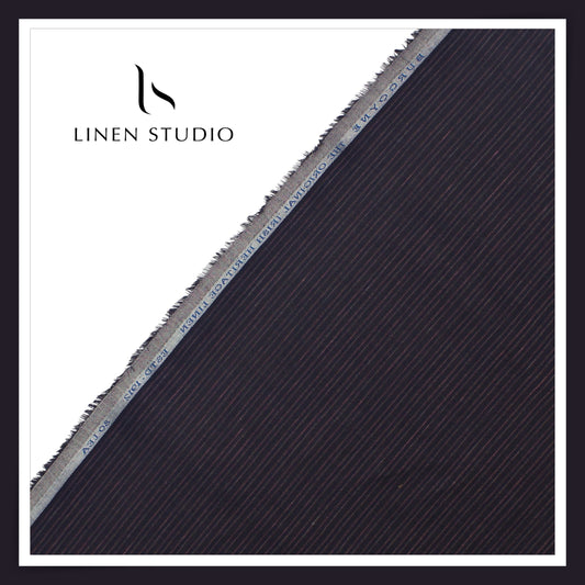 80 Lea Premium Shirting by Burgoyne - Thunder Blue Stripes (NEW)