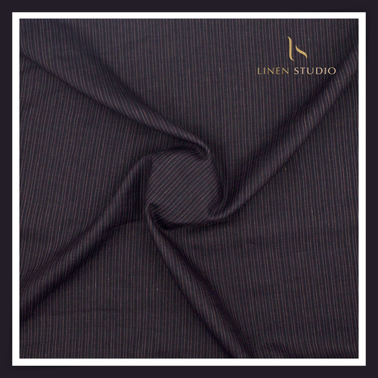 80 Lea Premium Shirting by Burgoyne - Thunder Blue Stripes (NEW)