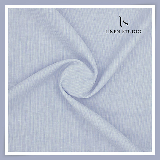 80 Lea Premium Shirting by Burgoyne - Purply Blue Stripes (NEW)