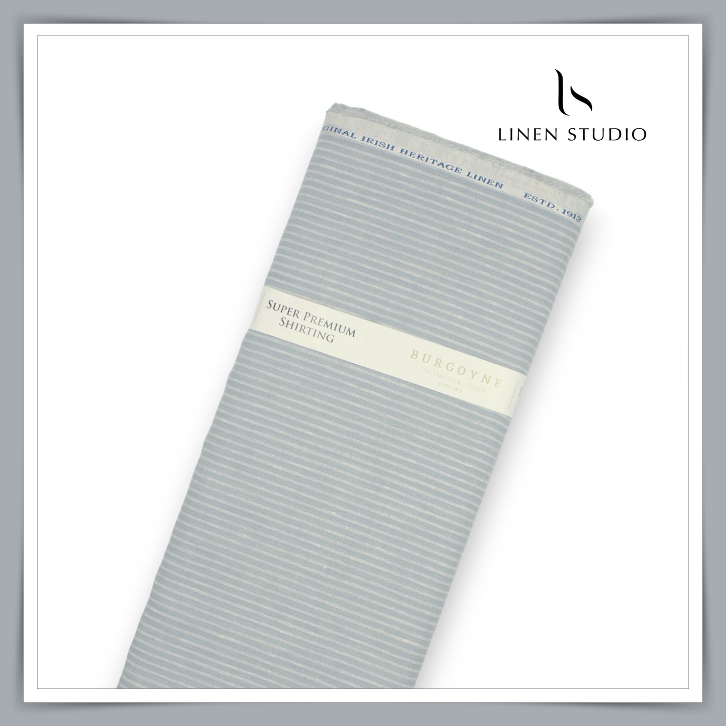 80 Lea Premium Shirting by Burgoyne - Grey Silver Stripes (NEW)