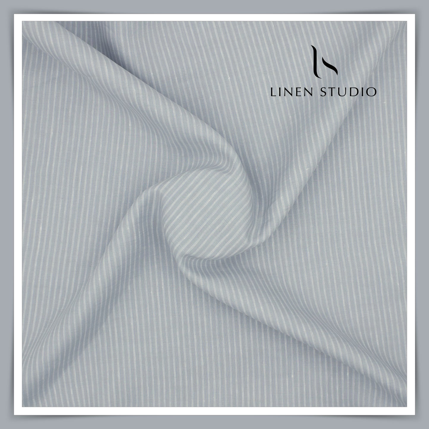 80 Lea Premium Shirting by Burgoyne - Grey Silver Stripes (NEW)