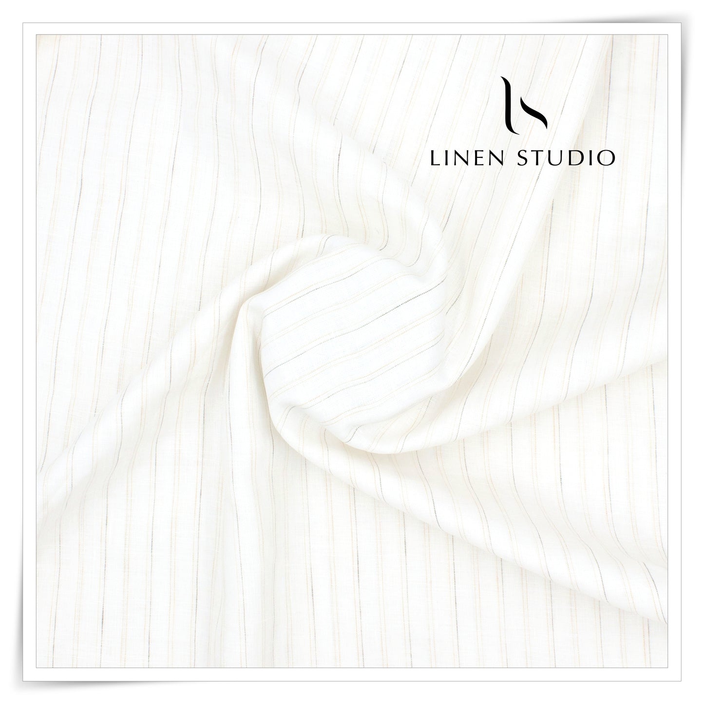 Burgoyne 80 Lea Luxury Shirting - White with Stripes