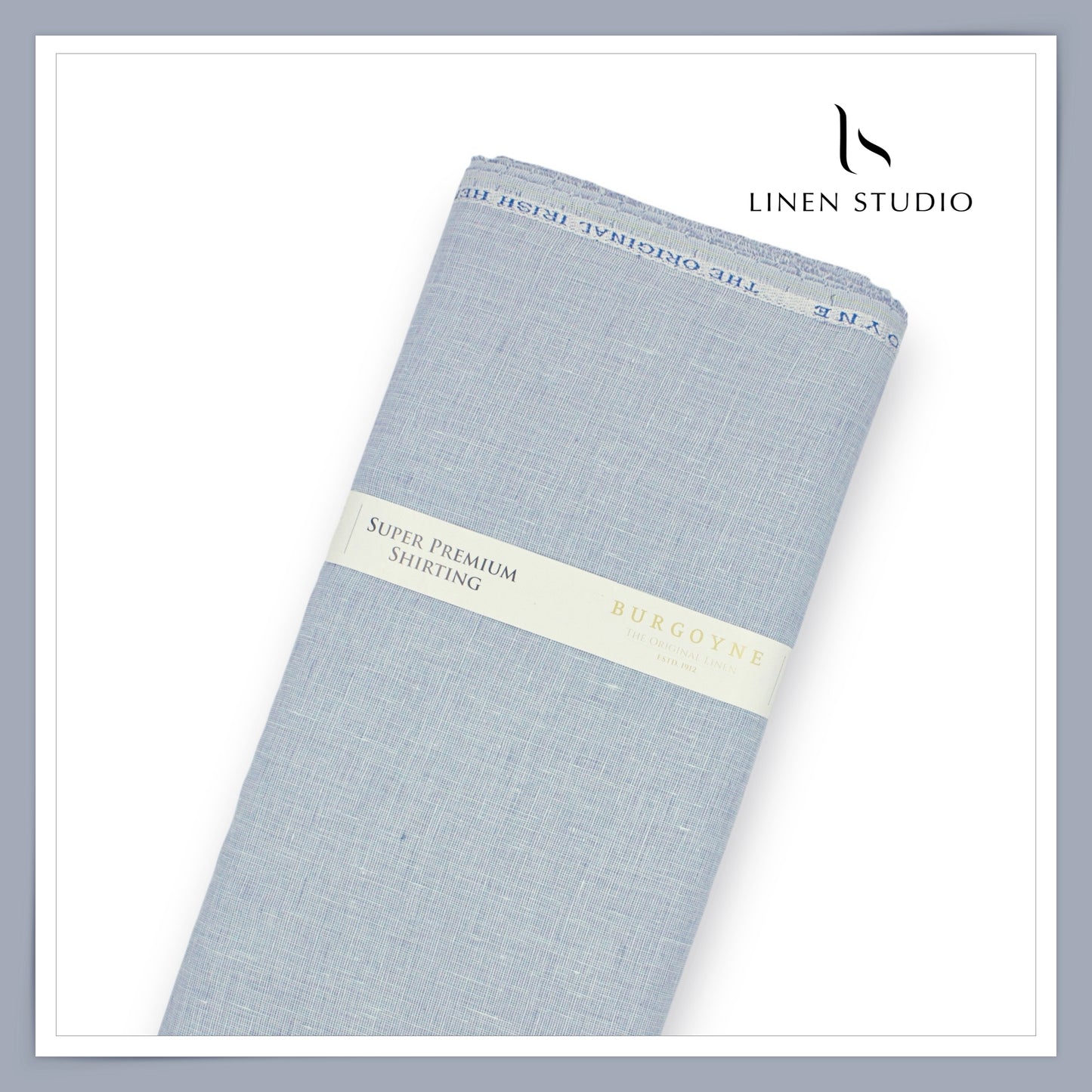 Burgoyne Premium Linen 70 Lea Shirting - Textured Blue (NEW) (Fastest Selling)