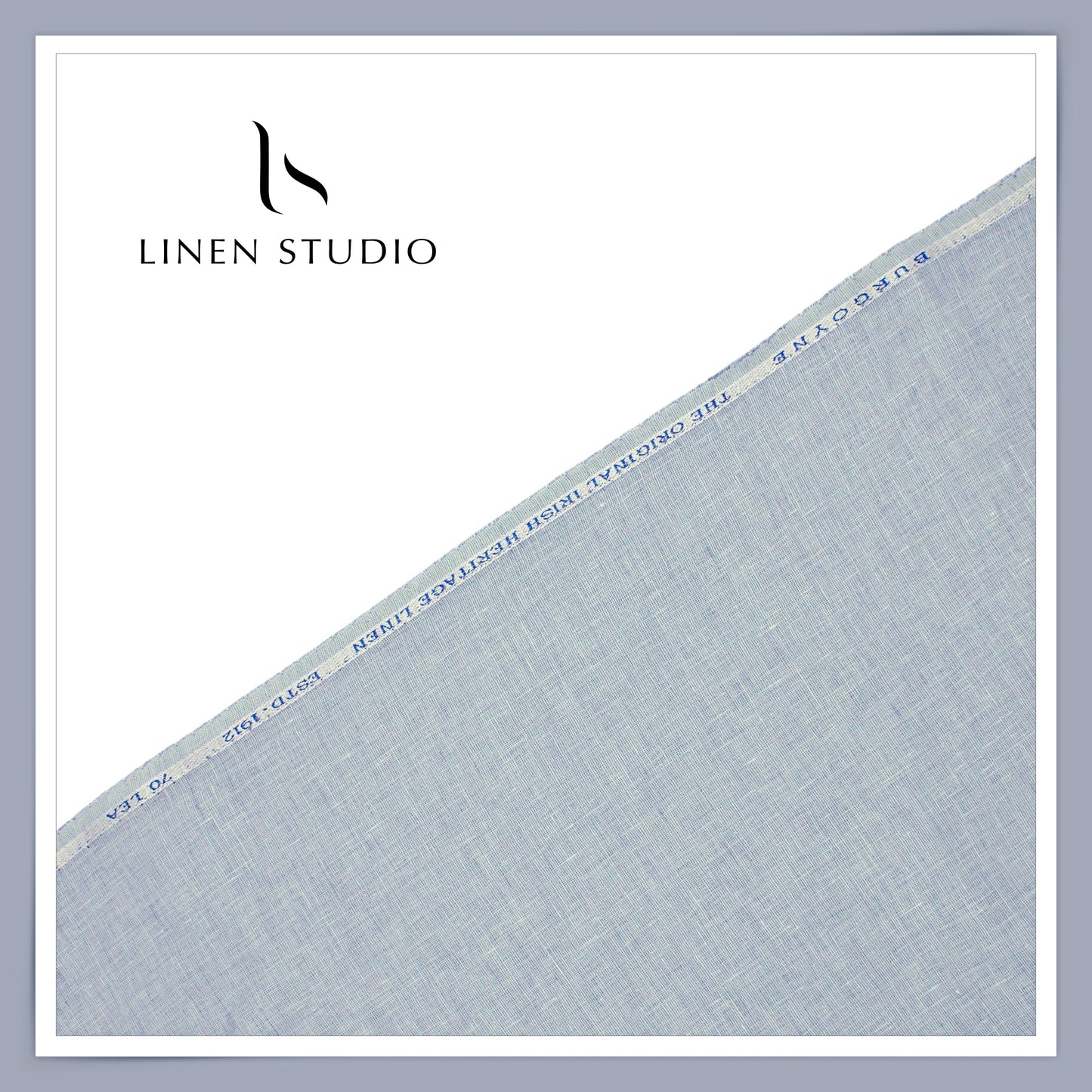 Burgoyne Premium Linen 70 Lea Shirting - Textured Blue (NEW) (Fastest Selling)