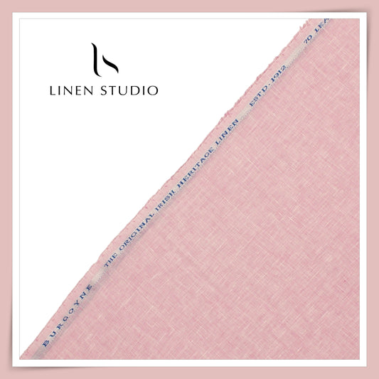 Burgoyne Premium Linen 70 Lea Textured Shirting - Pink Blossom (NEW) (Most Liked)