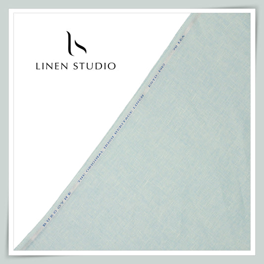 Burgoyne Premium Linen 70 Lea Textured Plain Shirting - Powder Ash (NEW)