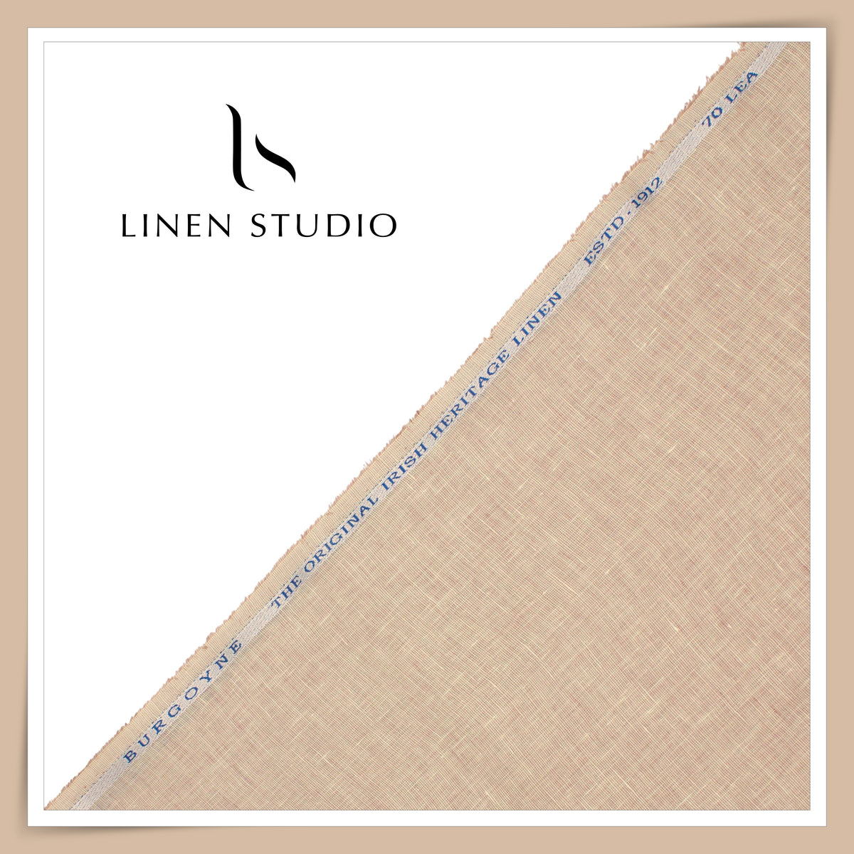 Burgoyne Premium Linen 70 Lea Textured Plain Shirting - Desert Sand (NEW)
