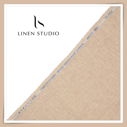 Burgoyne Premium Linen 70 Lea Textured Plain Shirting - Desert Sand (NEW)