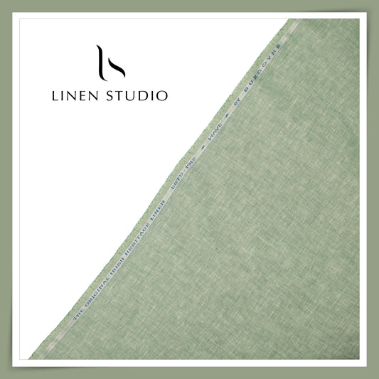 Burgoyne 70 Lea Linen Two Tone Shirting WAVE - Pale Sage (NEW)