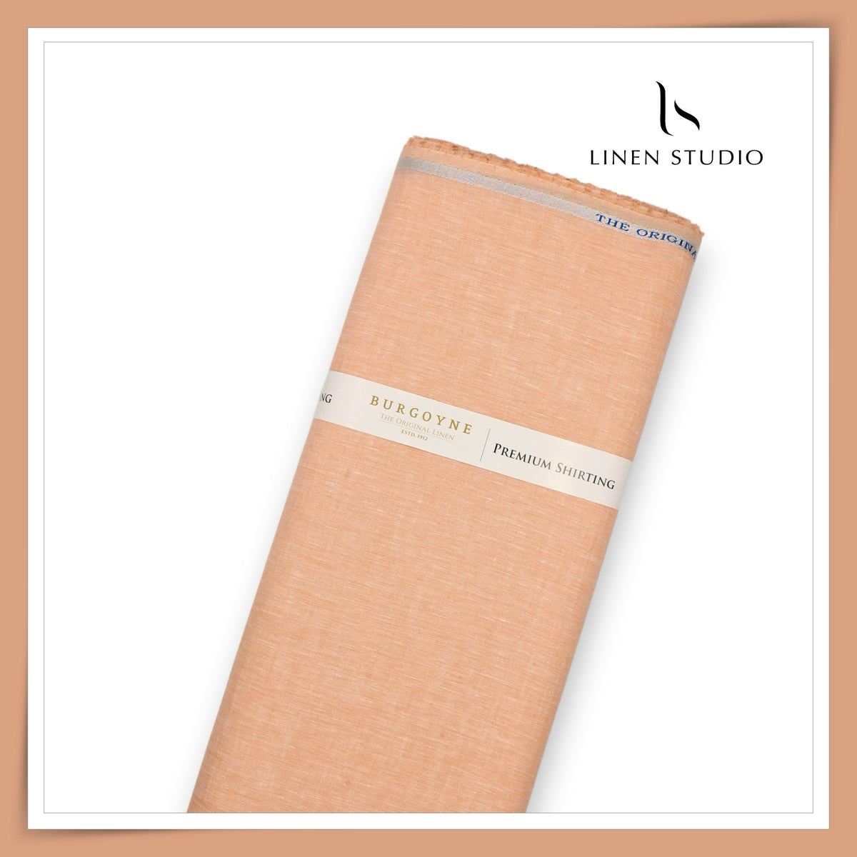 Burgoyne 70 Lea Linen Two Tone Shirting WAVE - Apricot Blush (NEW)