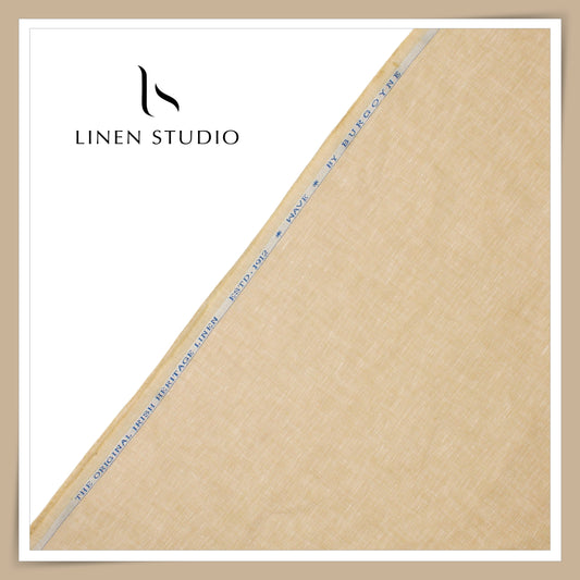 Burgoyne 70 Lea Linen Two Tone Shirting WAVE - Sandstone (NEW)