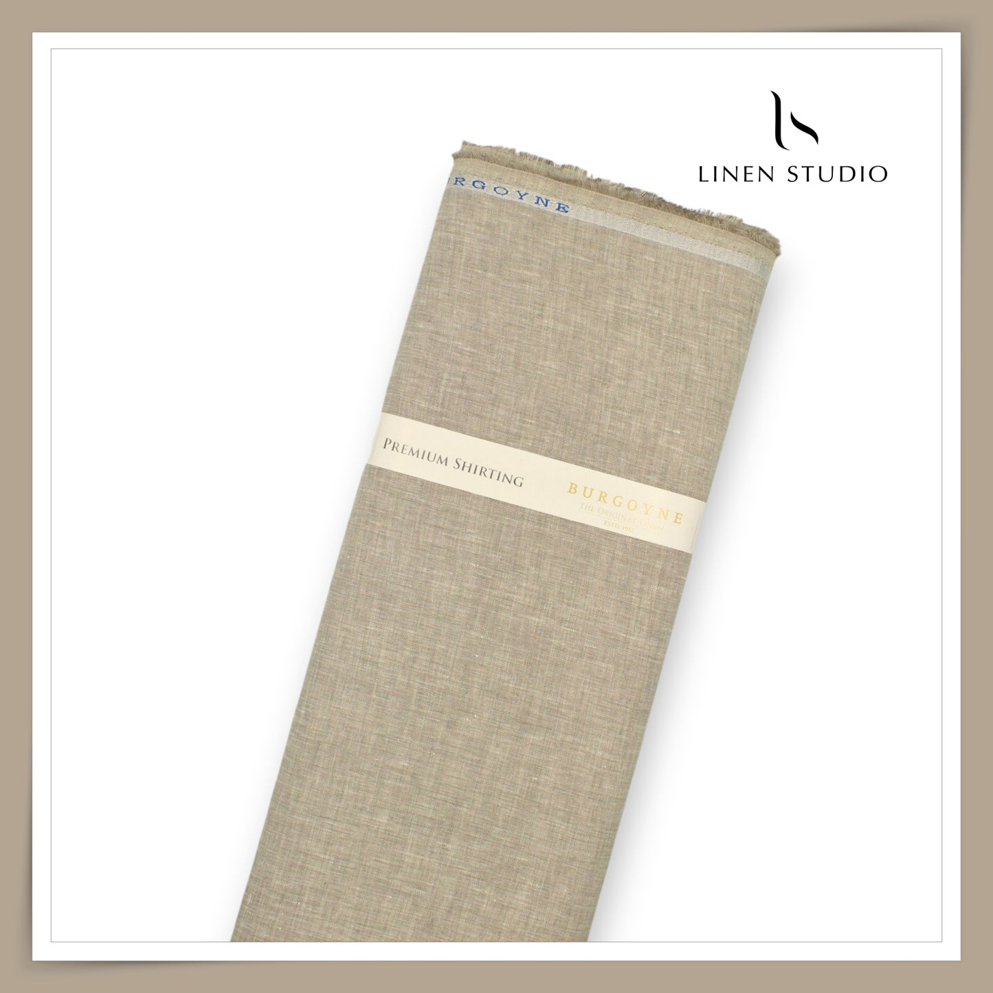 Burgoyne 70 Lea Linen Two Tone Shirting - Misty Brown (NEW) (Limited Stock)