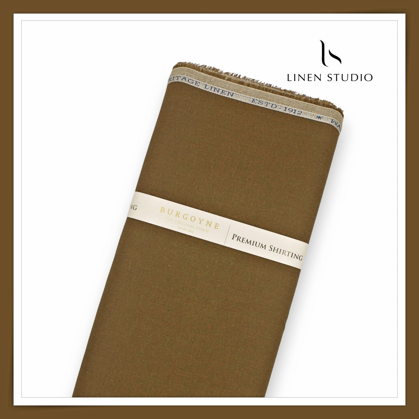 Burgoyne Premium Linen 70 Lea Shirting - Rusty Brown (Fastest Selling)