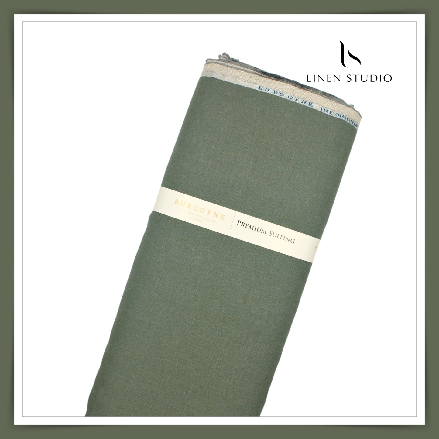 40 Lea Twill Premium Linen Suiting by Burgoyne - Limed Cactus Green (NEW)