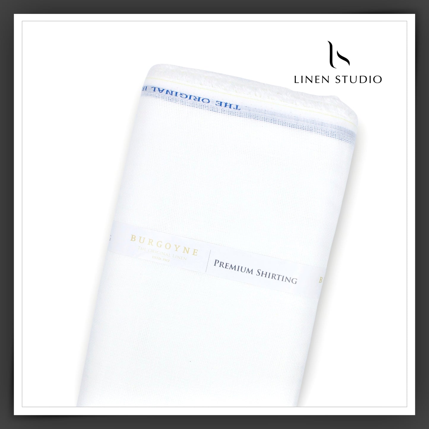 White Netted Shirting by Burgoyne - Pure Linen 70 Lea (Zoom In) (Most Selling)