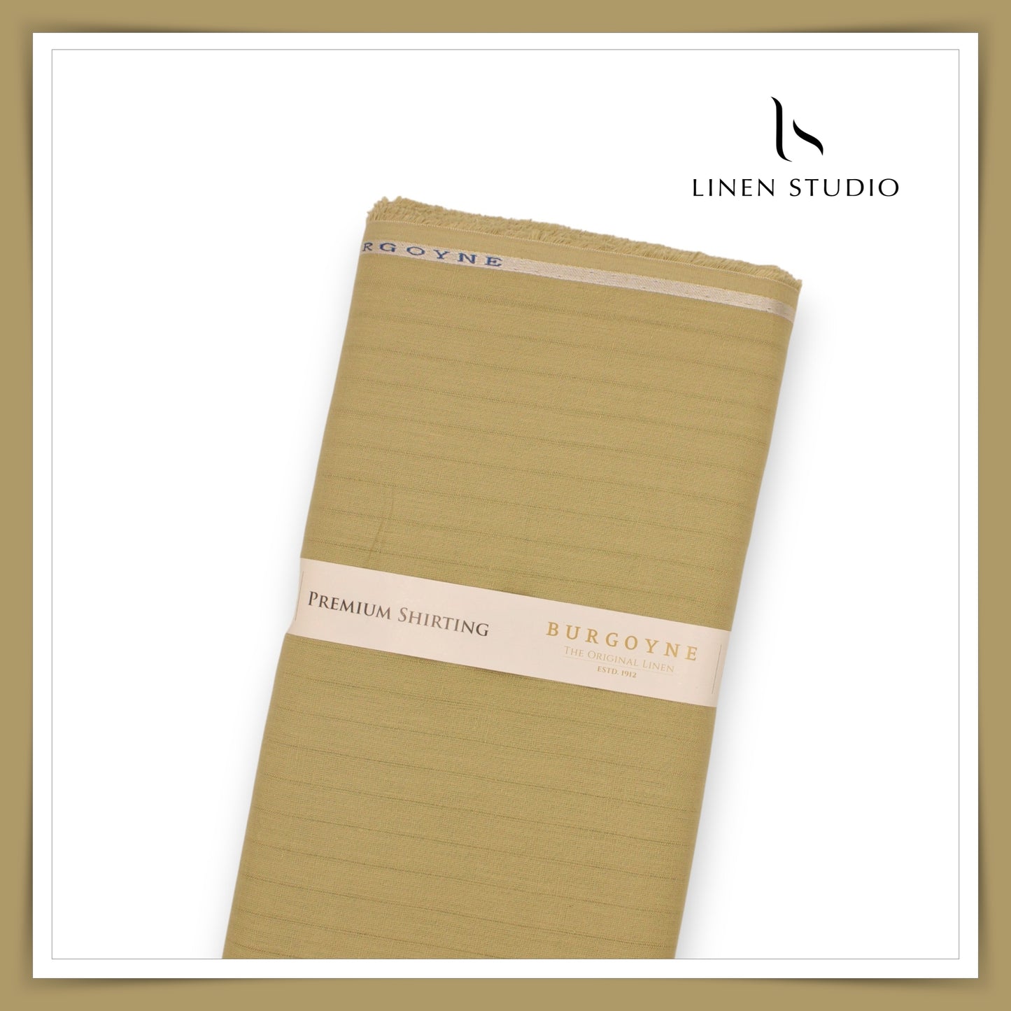 70 Lea Self Stripe Shirting by Burgoyne - Khakhi