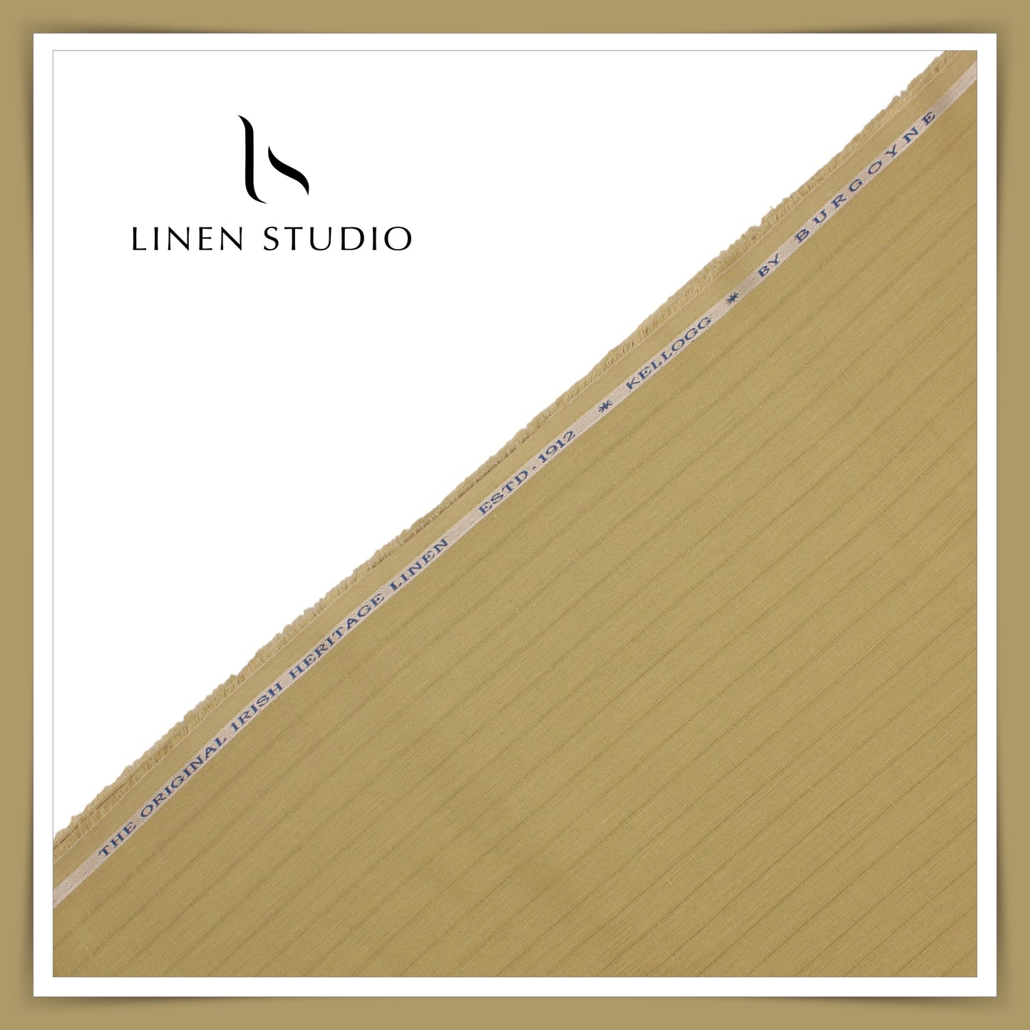 70 Lea Self Stripe Shirting by Burgoyne - Khakhi