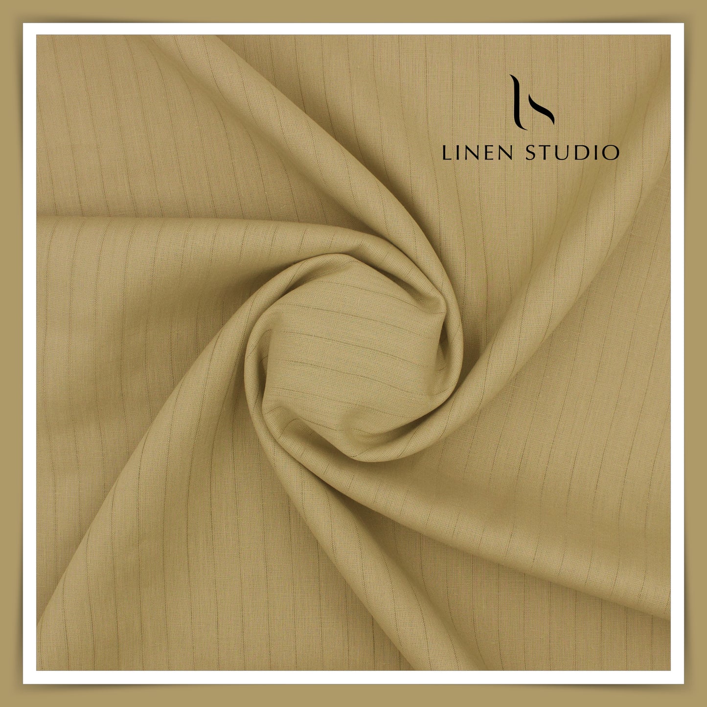 70 Lea Self Stripe Shirting by Burgoyne - Khakhi