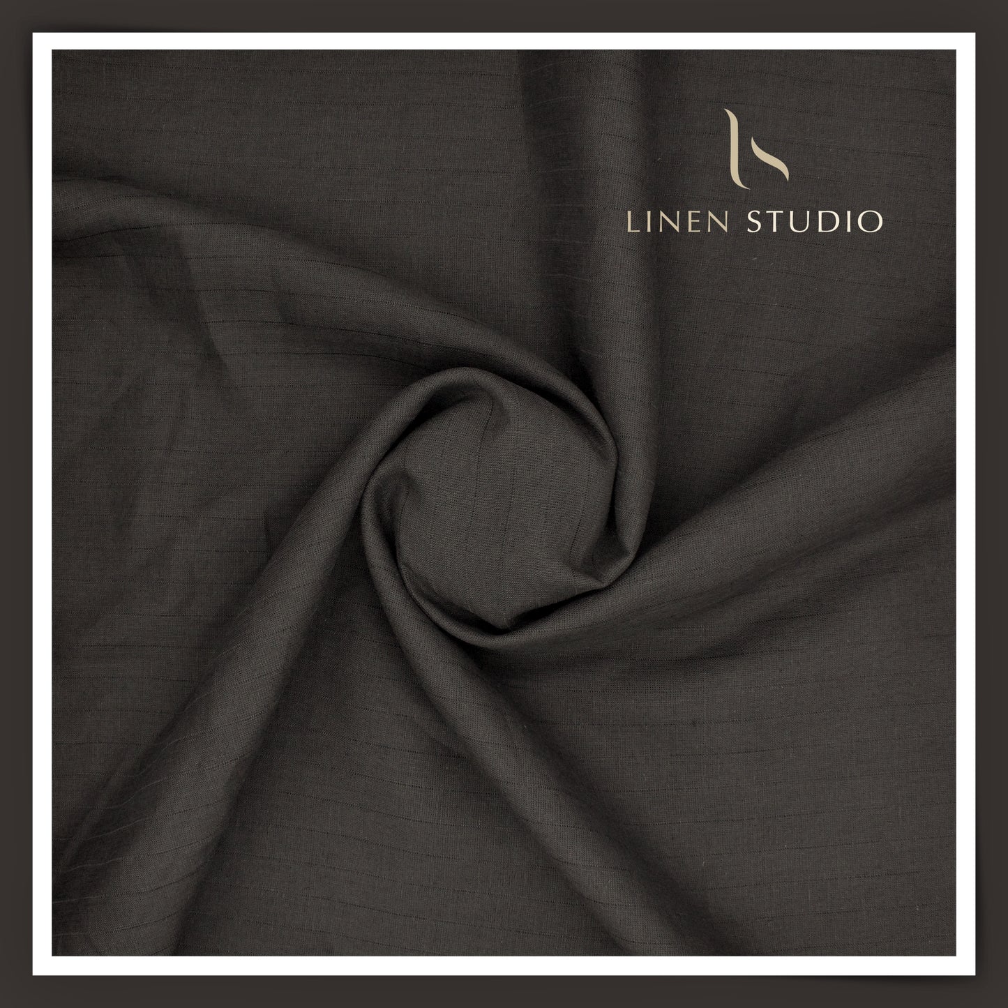 70 Lea Self Stripe Shirting by Burgoyne - Dark Grey