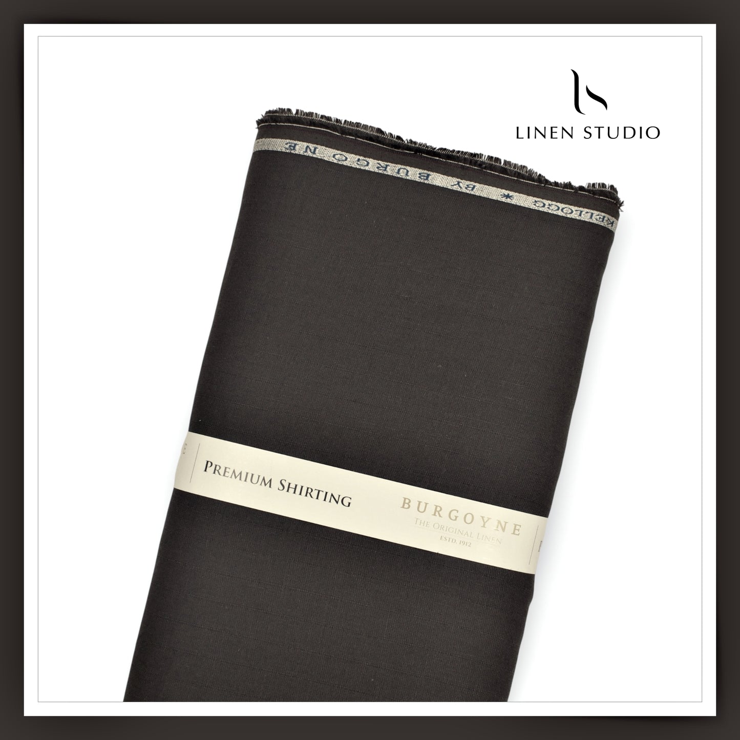 70 Lea Self Stripe Shirting by Burgoyne - Dark Grey