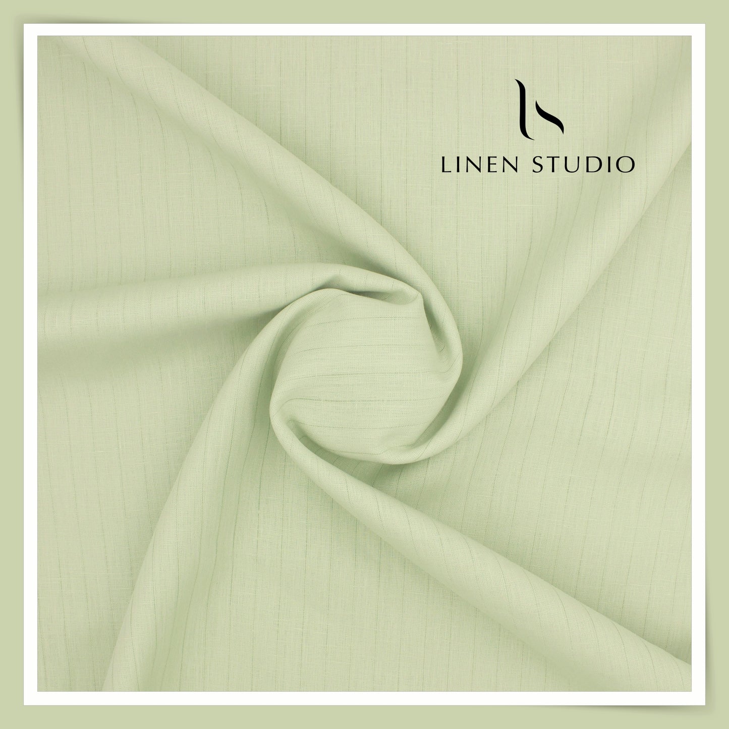 70 Lea Self Stripe Shirting by Burgoyne - Misty Green