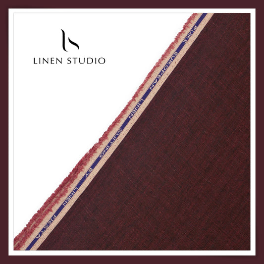 Premium Linen Suiting 40 Lea - Maroon Oak (Fastest Selling)