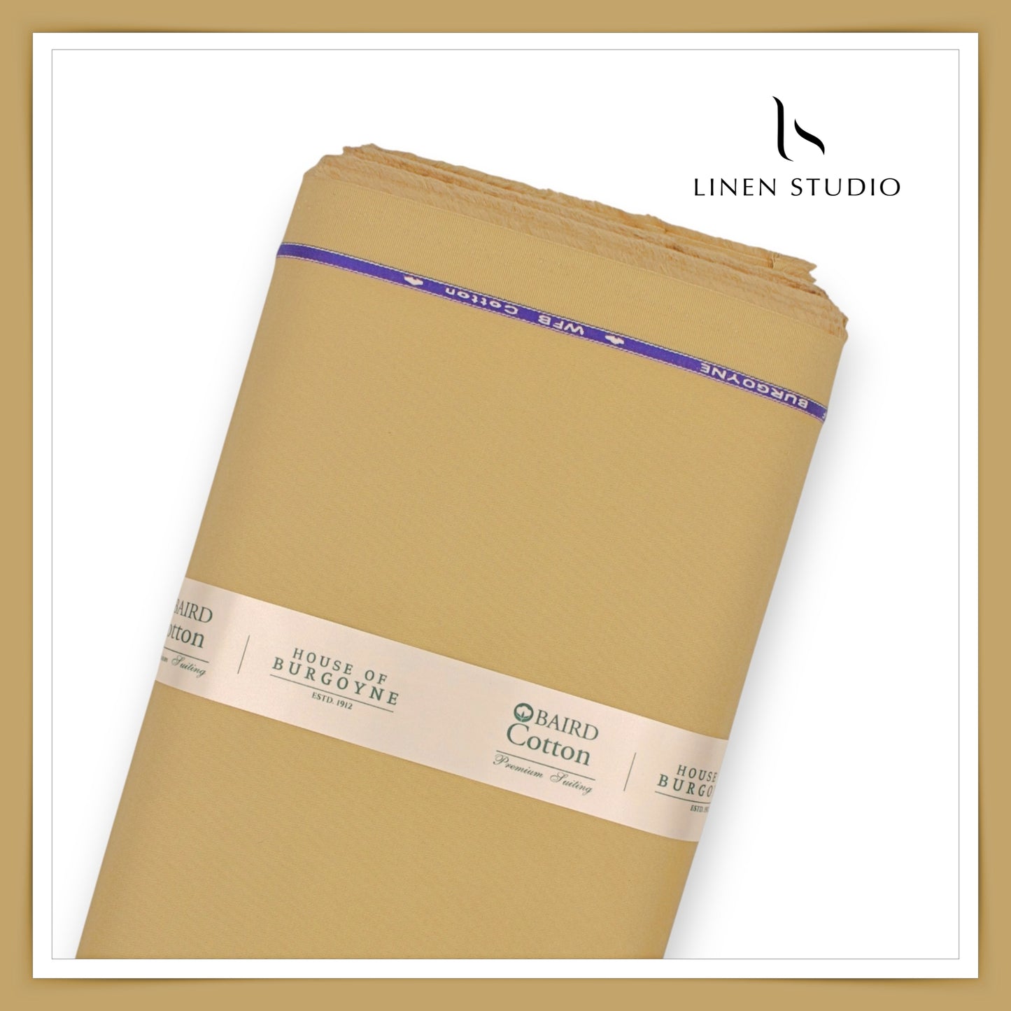 Twill Cotton 3 Ply Stretch Suiting by Burgoyne Ireland - Desert Brown (zoom in)