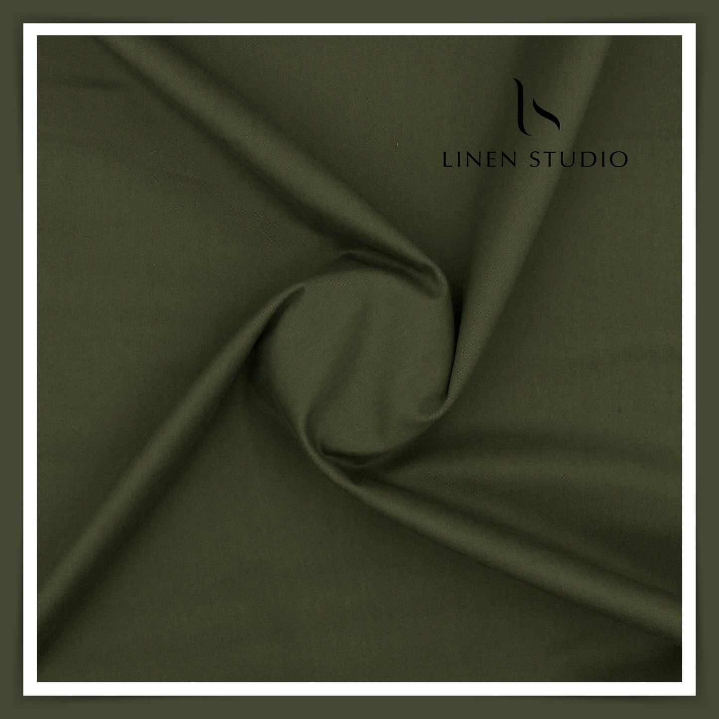 Twill Cotton 3 Ply Stretch Suiting by Burgoyne Ireland - Rifle Green (zoom in)