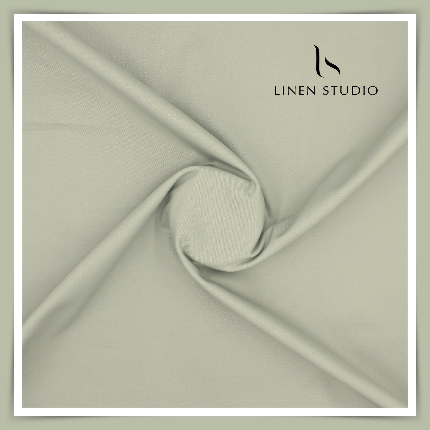 Twill Cotton 3 Ply Stretch Suiting by Burgoyne Ireland - Greenish Grey (zoom in)