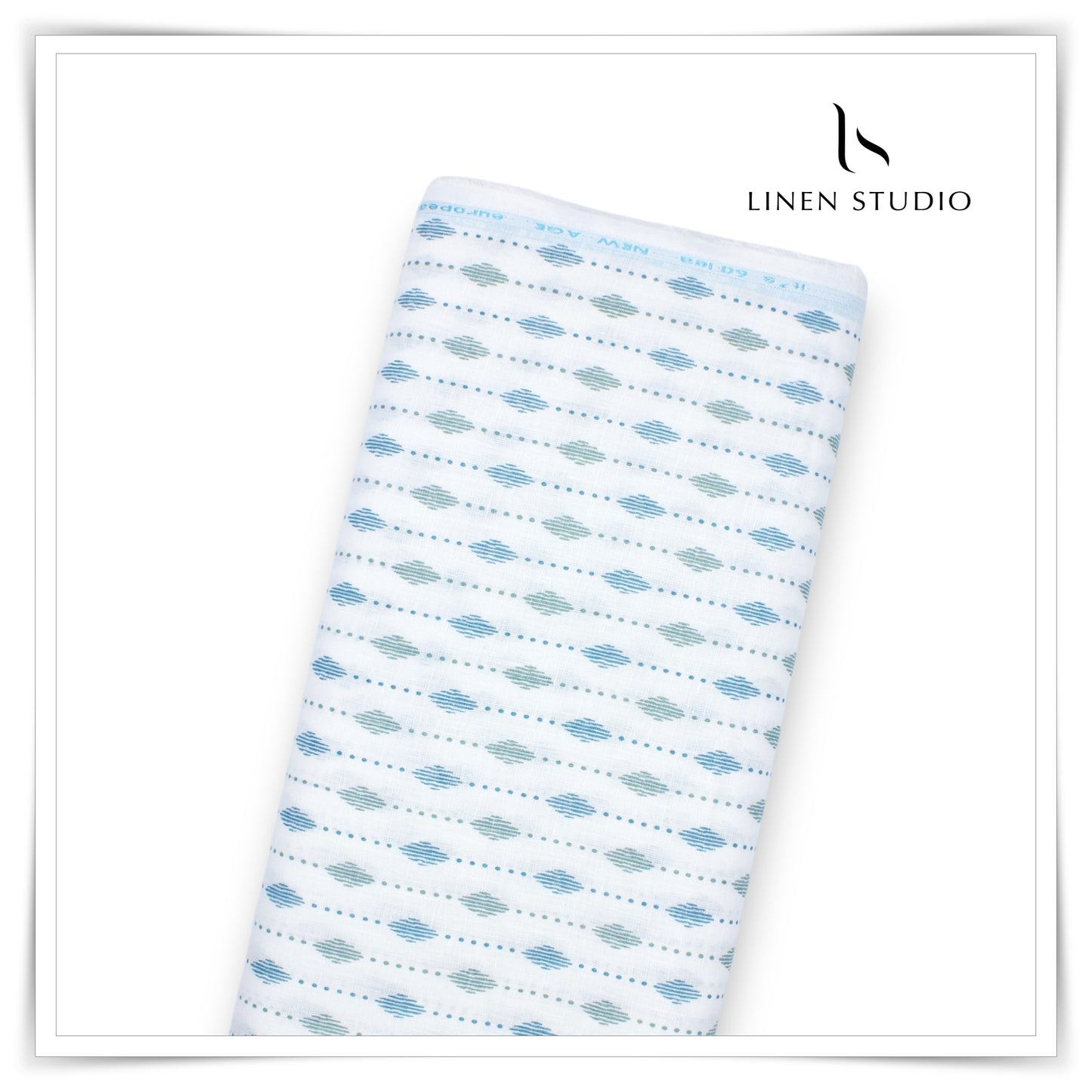 True Linen 60 Lea European Linen Printed Shirting - Vista Lines