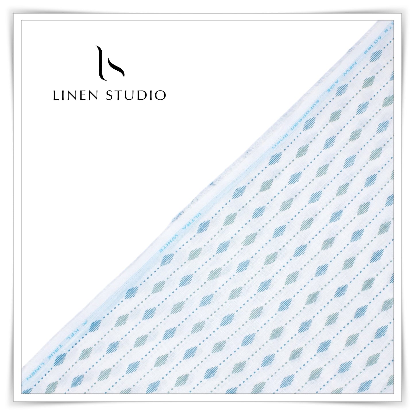 True Linen 60 Lea European Linen Printed Shirting - Vista Lines