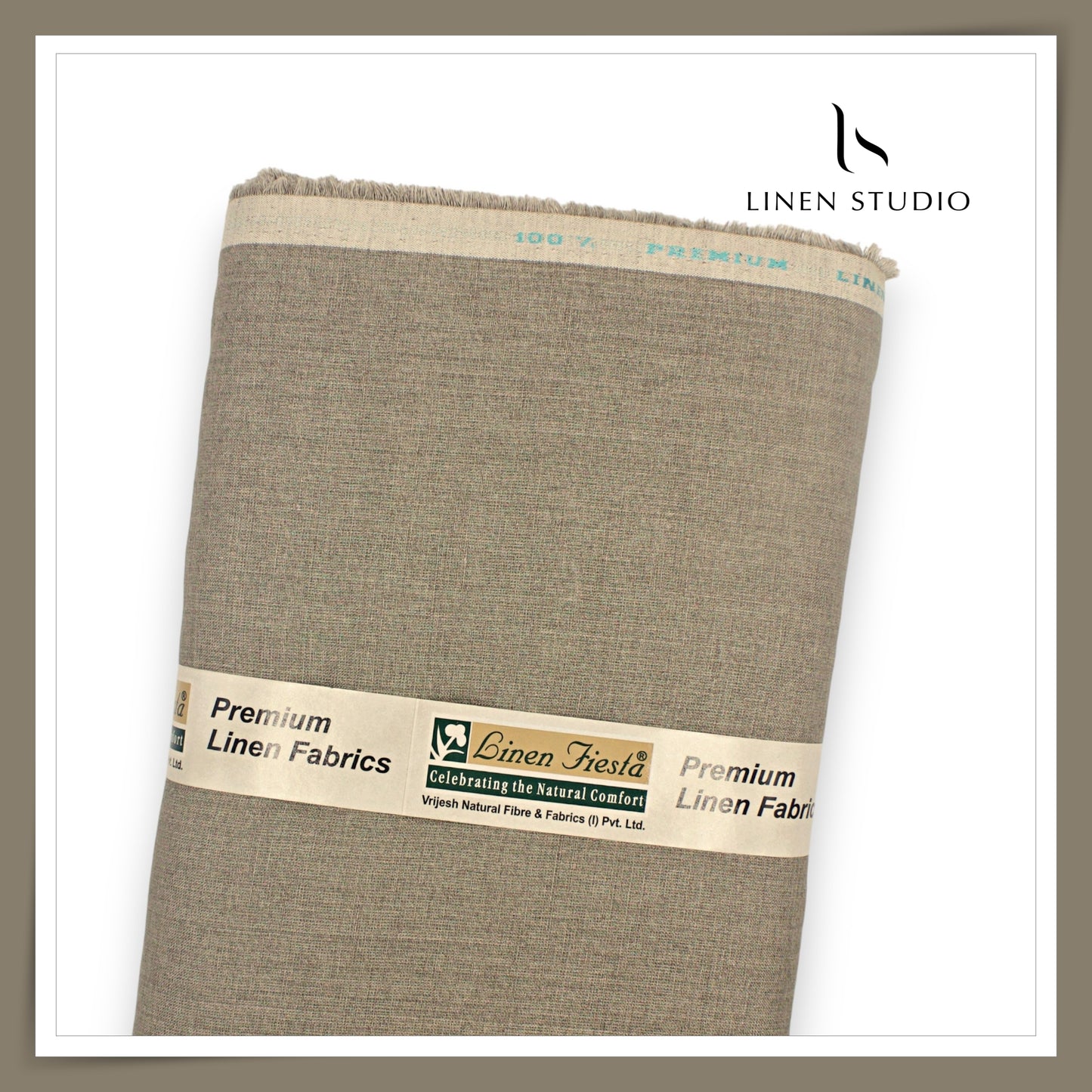 Linen Fiesta 60 Lea Plain Shirting - Beaver Beige (Fastest Selling)