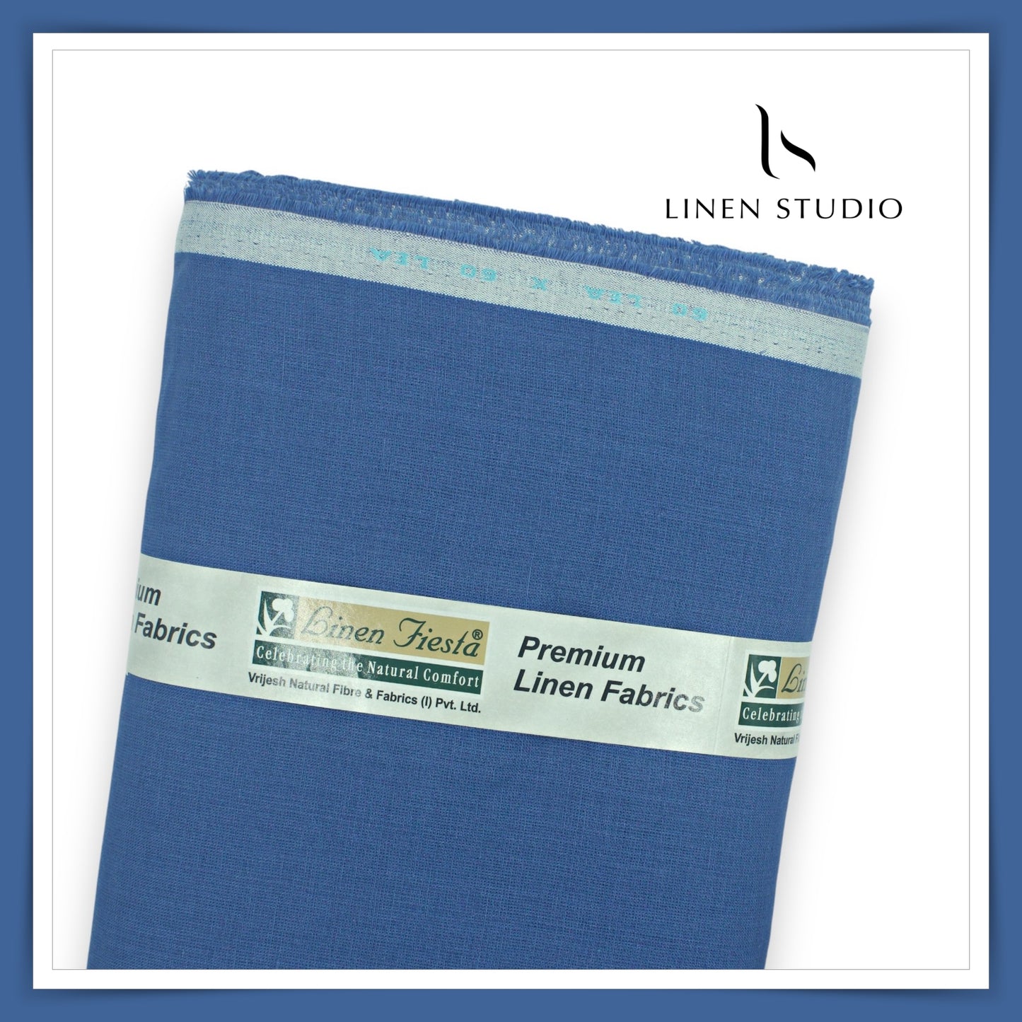 Linen Fiesta 60 Lea Plain Shirting - Tealish Blue (Fastest Selling)